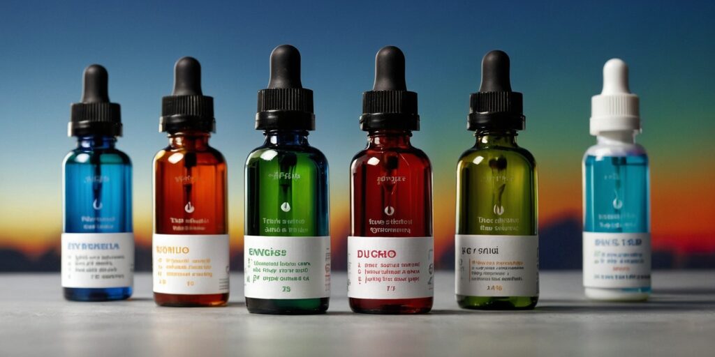 Diagramme illustrant les différents éléments d'un e-liquide et leurs proportions.